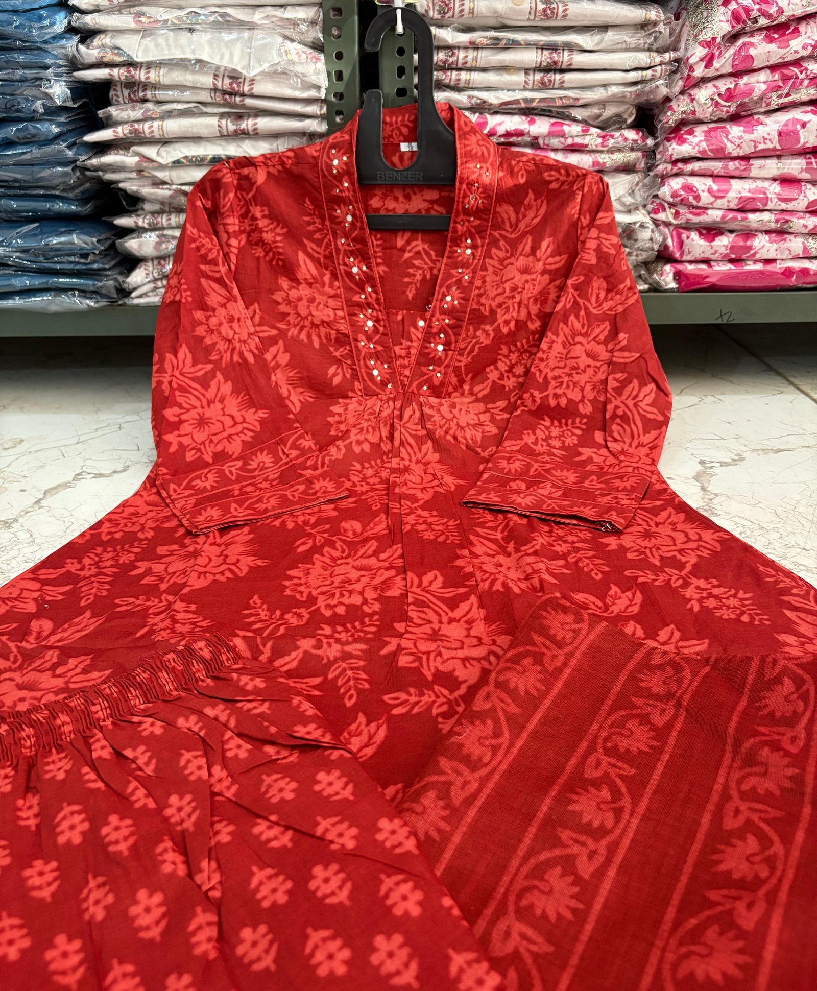 Floral Cotton A-Line Pant Set